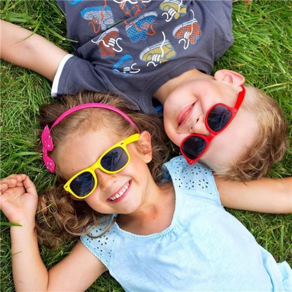 8 Pack Kids Neon Colors Party Favor Supplies Unisex Sunglasses, Mix - Picture 2 of 6